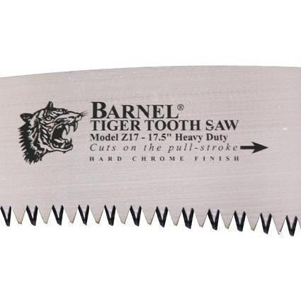 Close Up View OF Barnel Tiger Tooth Saw Blade With Logo And Instructions