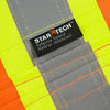 Orange Field Vest With Reflective Back Pouch reflective strop and pocket closeup