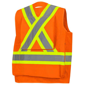 Orange Field Vest With Reflective Back Pouch CLEARANCE
