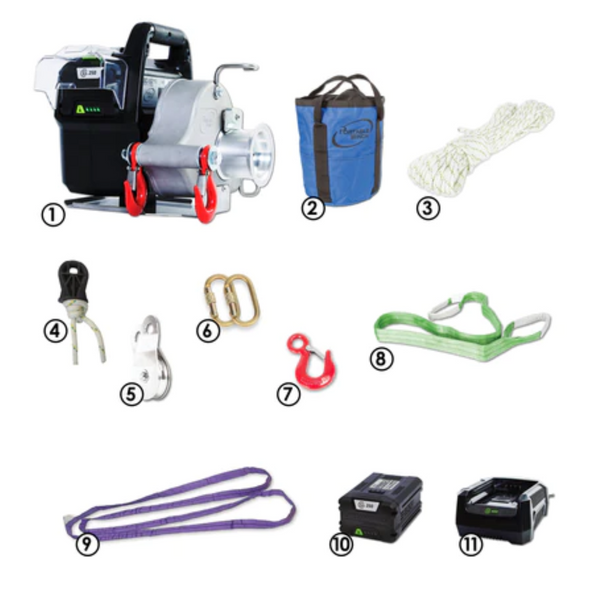 PCW3000-Li  80/82 V Battery Powered Pulling Winch Accessorized Package