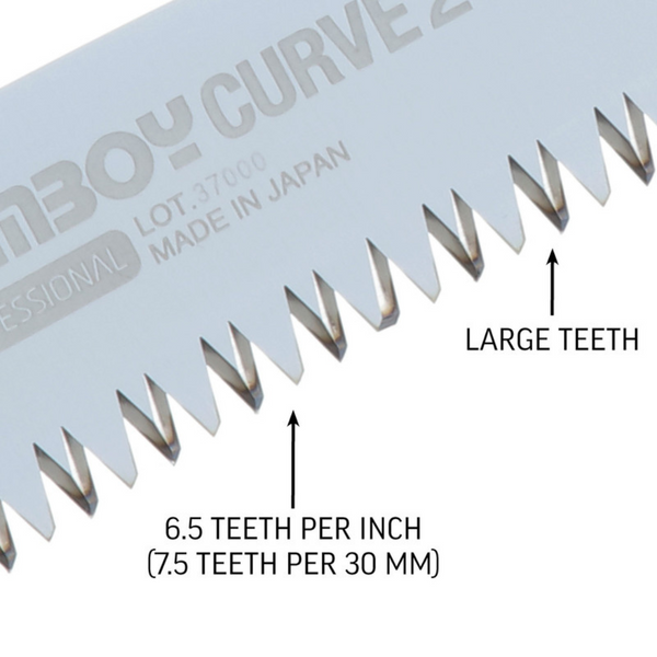 Silky GOMBOY 210mm Curve Professional Large Teeth Folding Saw Closeup