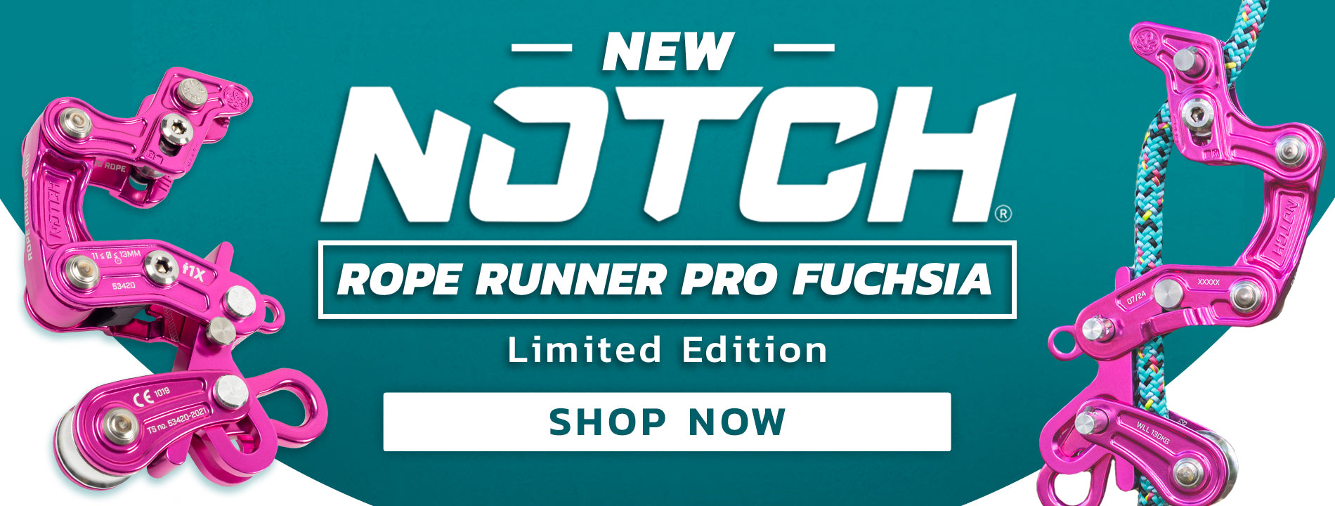 Tas new notch rope runner pro fuchsia desktop banner 2