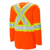 WASIP Traffic T-Shirt Long Sleeve 4in Reflective Orange Back