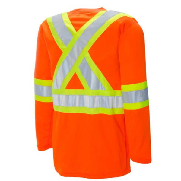 WASIP Traffic T-Shirt Long Sleeve 4in Reflective Orange Back