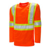 WASIP Traffic T-Shirt Long Sleeve 4in Reflective Orange Front