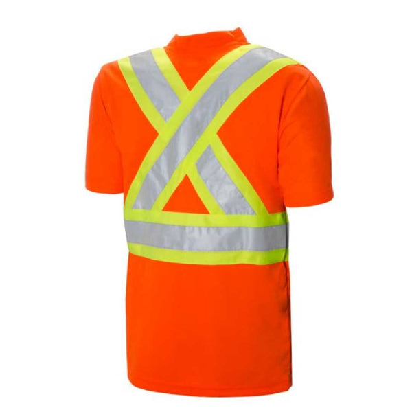 Wasip Short Sleeve Traffic T-Shirt Orange Back