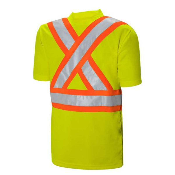 Wasip Short Sleeve Traffic T-Shirt Yellow Back