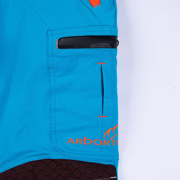 Arbortec Freestyle Chainsaw Pants Type C Blue Closeup Zipper Pocket