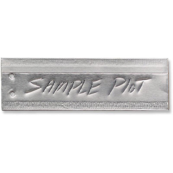 A sample aluminum write-on tag