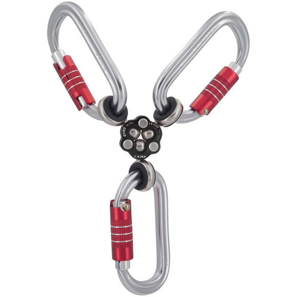 Camp Gyro Triple Swiveling Anchor with carabiners attached