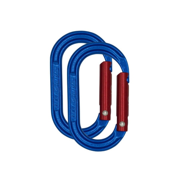 mini accessory carabiners 4kN Blue body/Red gate Pack of 2