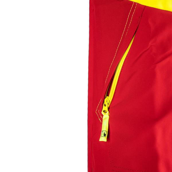 SIP Protection Flex Working Jacket RedHi-Vis Yellow Closeup Zipper